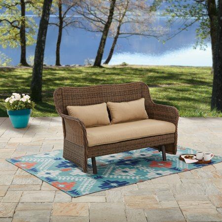 Better Homes and Gardens Camrose Farmhouse Wicker Outdoor Glider Bench- brand new in the box