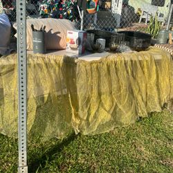 Gold Tule Table Skirt / Table Runner Blush Gold