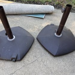 🌤️ Heavy-Duty Patio Umbrella Bases (Set of 2) – Weighted with Adjustable Poles 