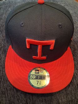 MLB New Era Texas Rangers 59fifty Fitted hat blk and Red 7 5/8 $30