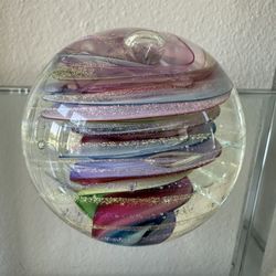 Multicolor Swirl Shaped Glass Paperweight