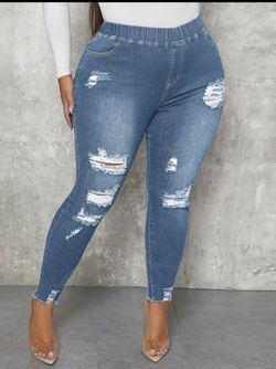 Elastic Waist Skinny Jeans 