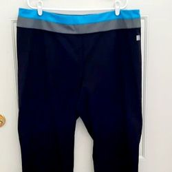 Lands End Women's Yoga Activewear Straight Leg Black Pants Size M Medium T Tall 10 12