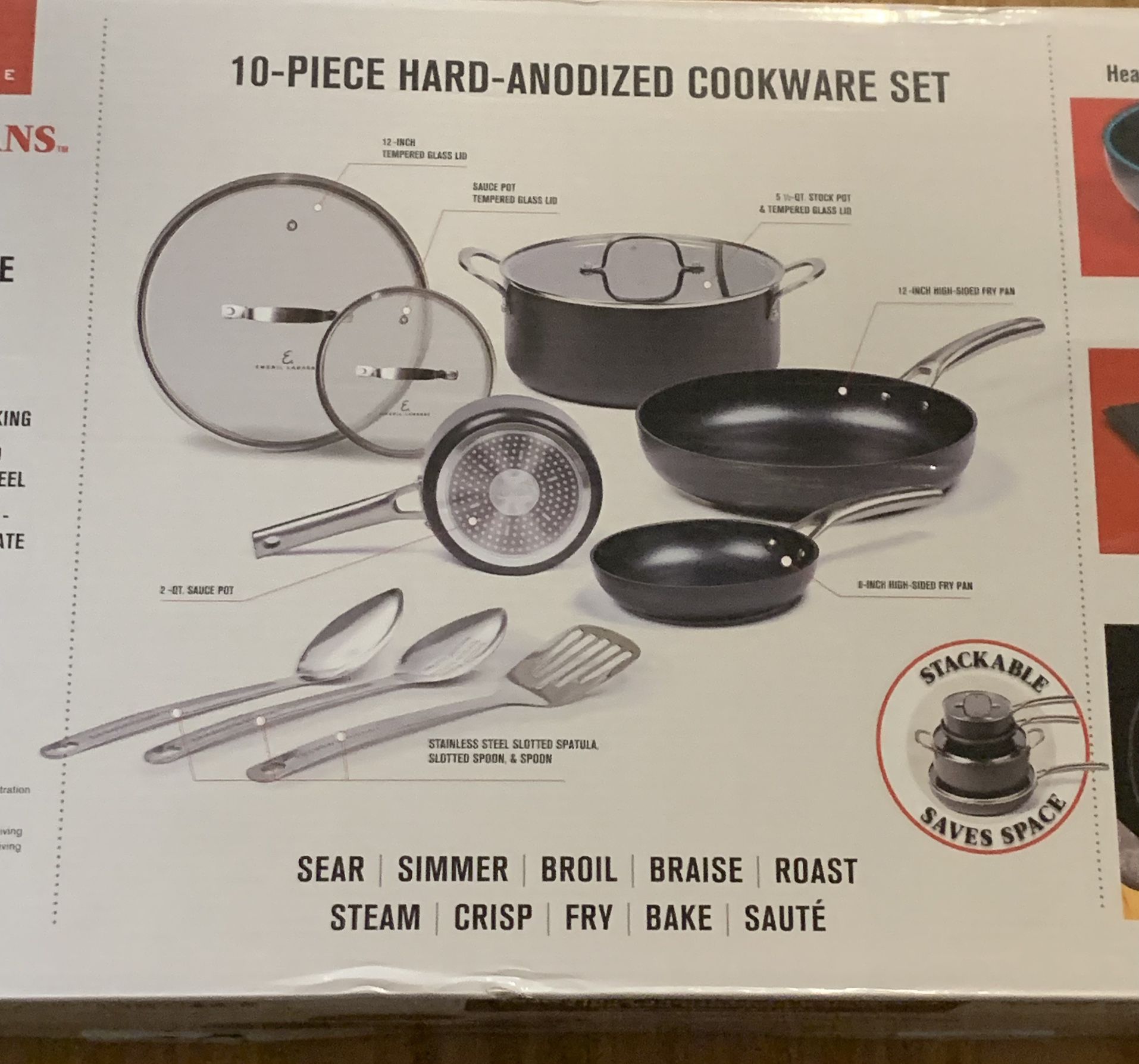 New - Emeril Lagasse Forever Pans 10 Piece Cookware Set With