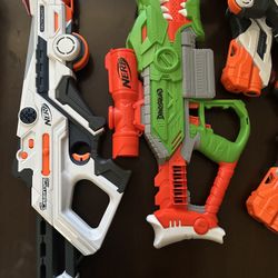 Nerf Deltaburst Fire And  Nerf Dino Squad Rex