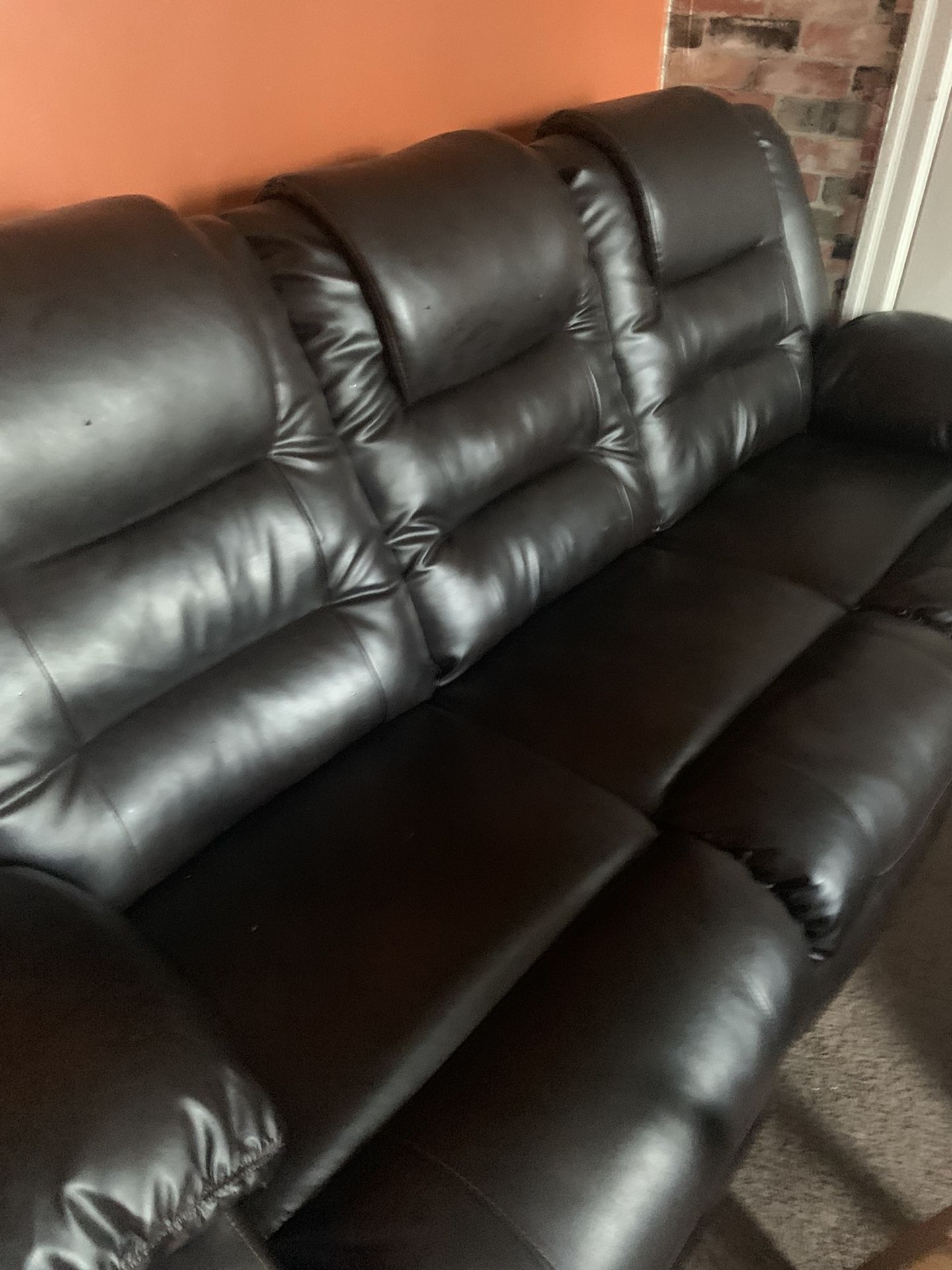 Dark brown leather couch very good condition Need Gone Before The First Off October 