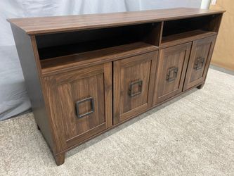 EDDISON WALKER Dark 4-Door Media Stand w/ Square Handles