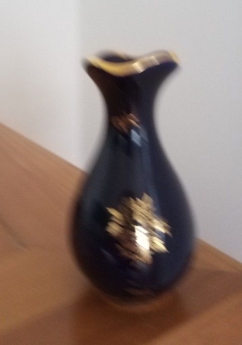 Antique Small Porcelain Vase Cobalt Blue