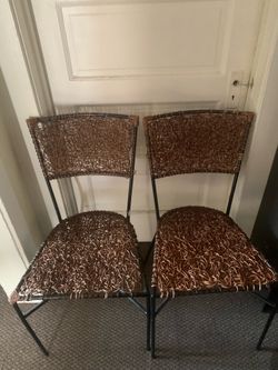 Pair of Woven Nest Metal Chairs