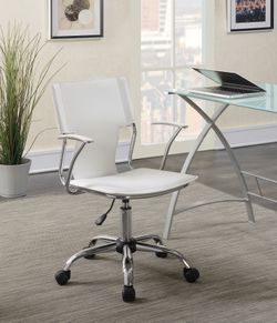 Modern Chrome and White Adjustable Height Office Chair! $165!