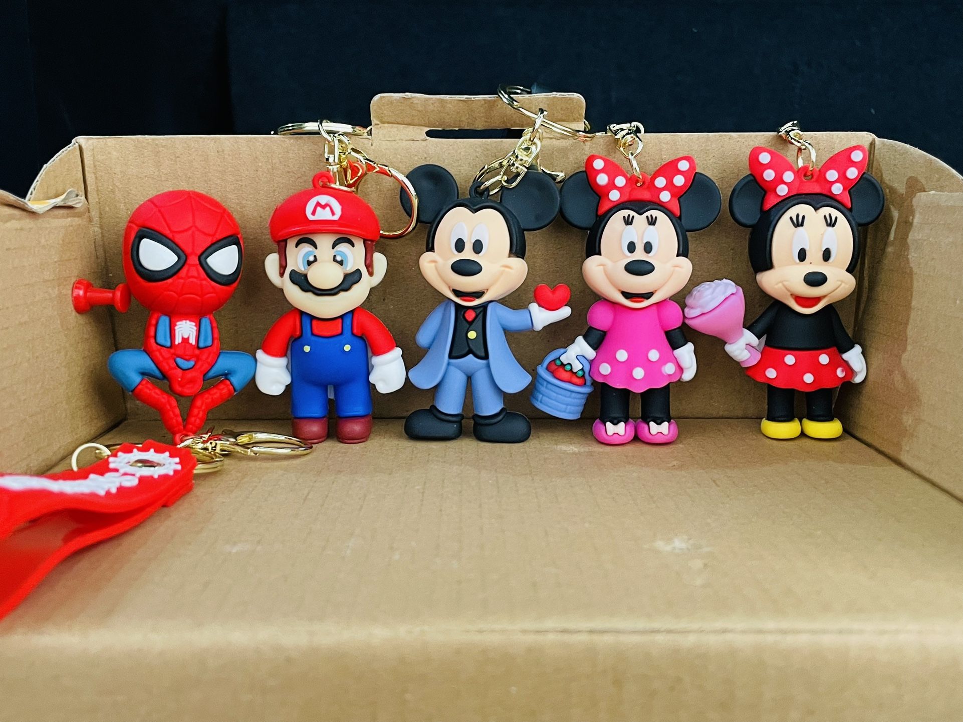 Spider Man/Mouse/ \Super Mario Anime for Backpack, Handbag, Purse Charm for Boys & Girls Keychain