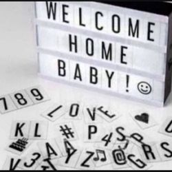 Light box Includes Hi: light box, 51 letters and 9 symbols, 20 emoticons, 20 pieces of 6.7 x 12.6 x 2.15in. Horizontal plastic display,