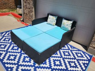 Patio wicker  sunbed lounger