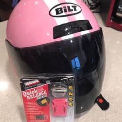 Helmet - Motorcycle - Bike - Small - BILT - Pink - 3/4 Open face