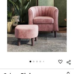 Barrel Chair With Ottoman