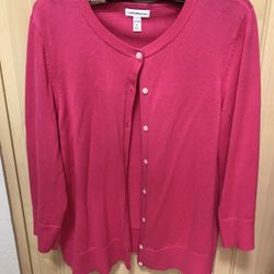 Petite Large Hot Pink Cárdigan Sweater