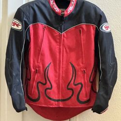 New NJK Leathers Jacket Size Large With Elbow And Back Protection