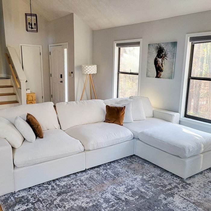   White Cloud Couch With More Stiff Cushions 