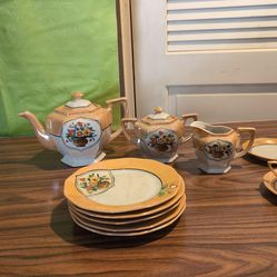 Vintage hand painted Japanese tea set