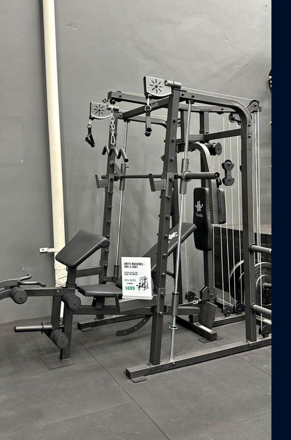 Smith Machine with Multifunctional Trainer + Bench