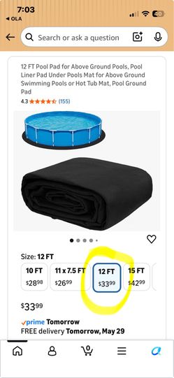 Brand new, unopened package. Gonioa 12 FT Pool Pad Liner