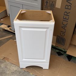19 in. Single Sink White Bath Vanity No Top (Assembled)