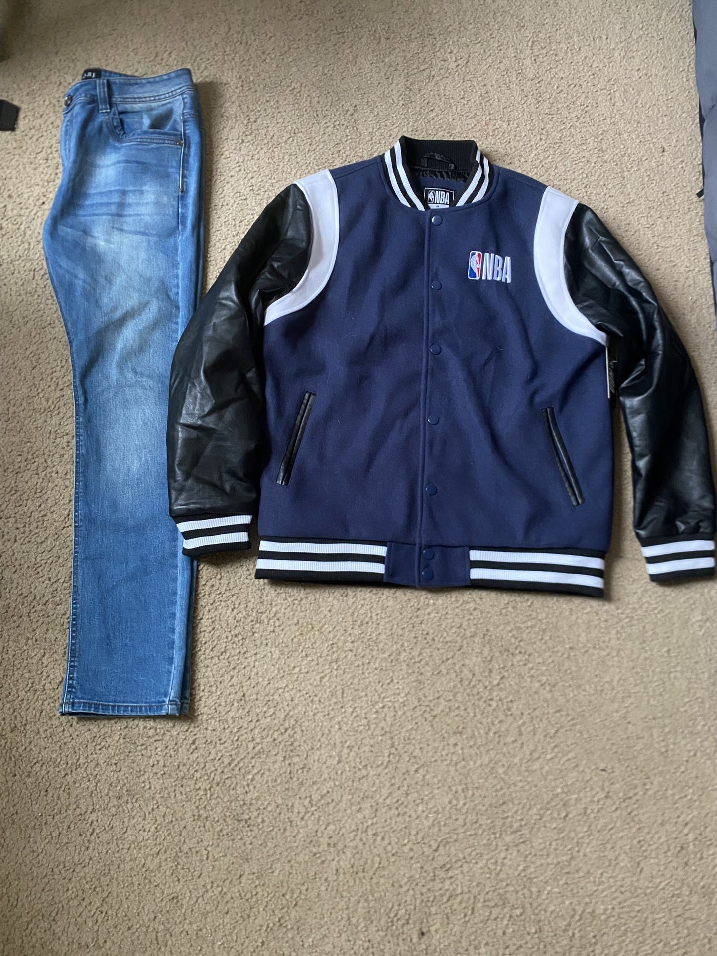 NBA Varsity Jacket & Jeans Outfit Bundle