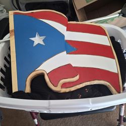Wooden Puerto Rican Flag 
