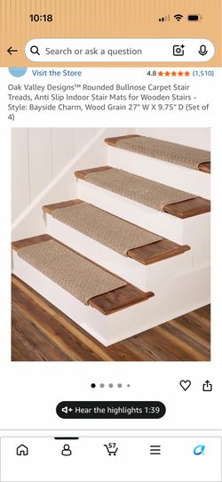 Oak Valley Designs Carpet Stair Treads – 14 Pieces