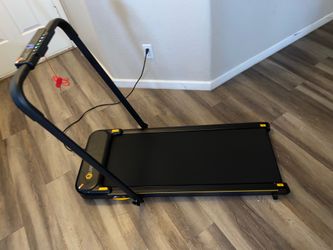 UREVO Strol 2E Smart 2-in-1 Folding Treadmill, Compact Walking Pad with Safety Handle, Plug and Play, Dual LED Display, Workout APP, Walking or Runnin