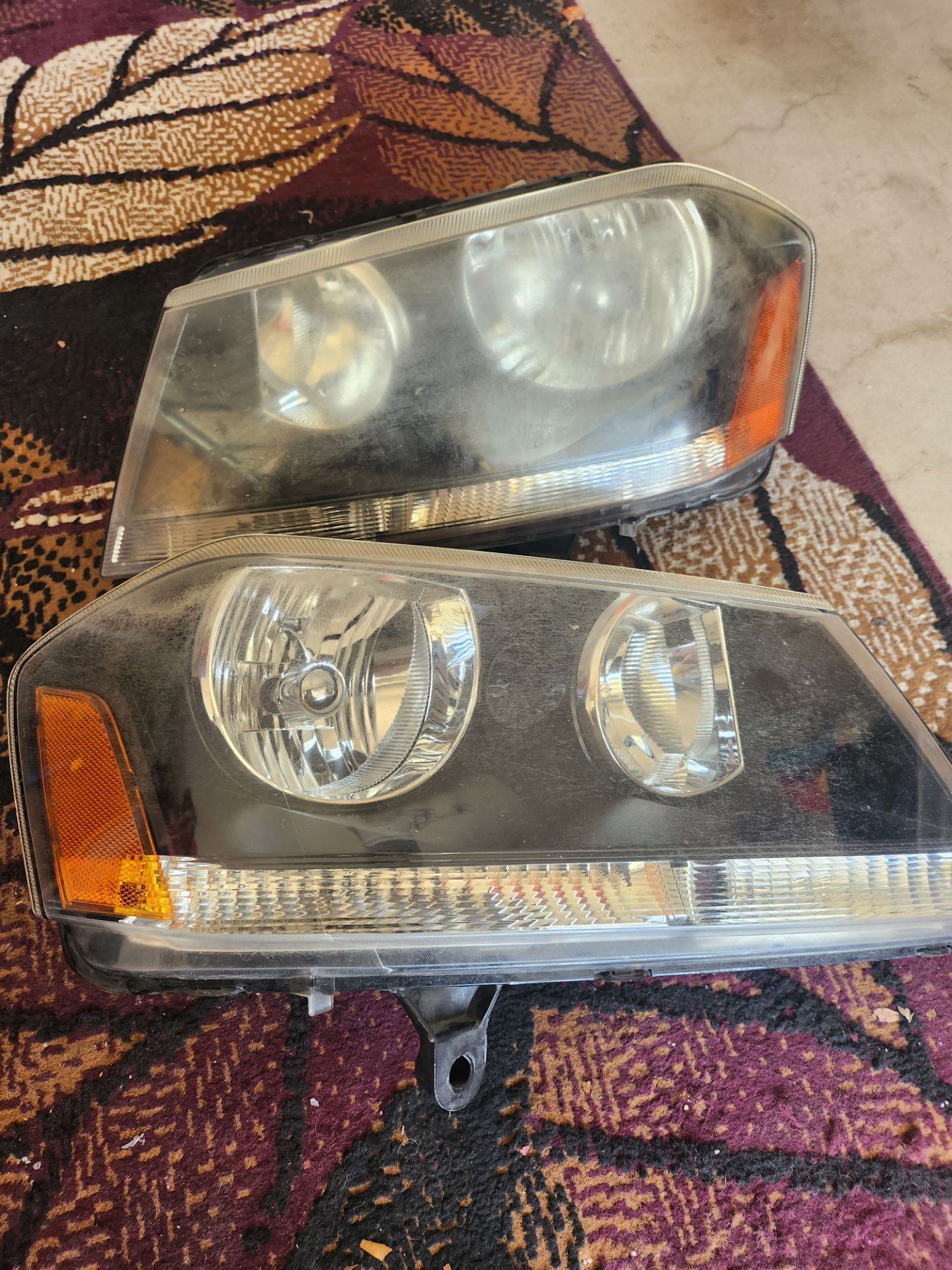 Pair Front Lamps Headlights Assembly For 2008-2014 Dodge Avenger w/Amber Corner