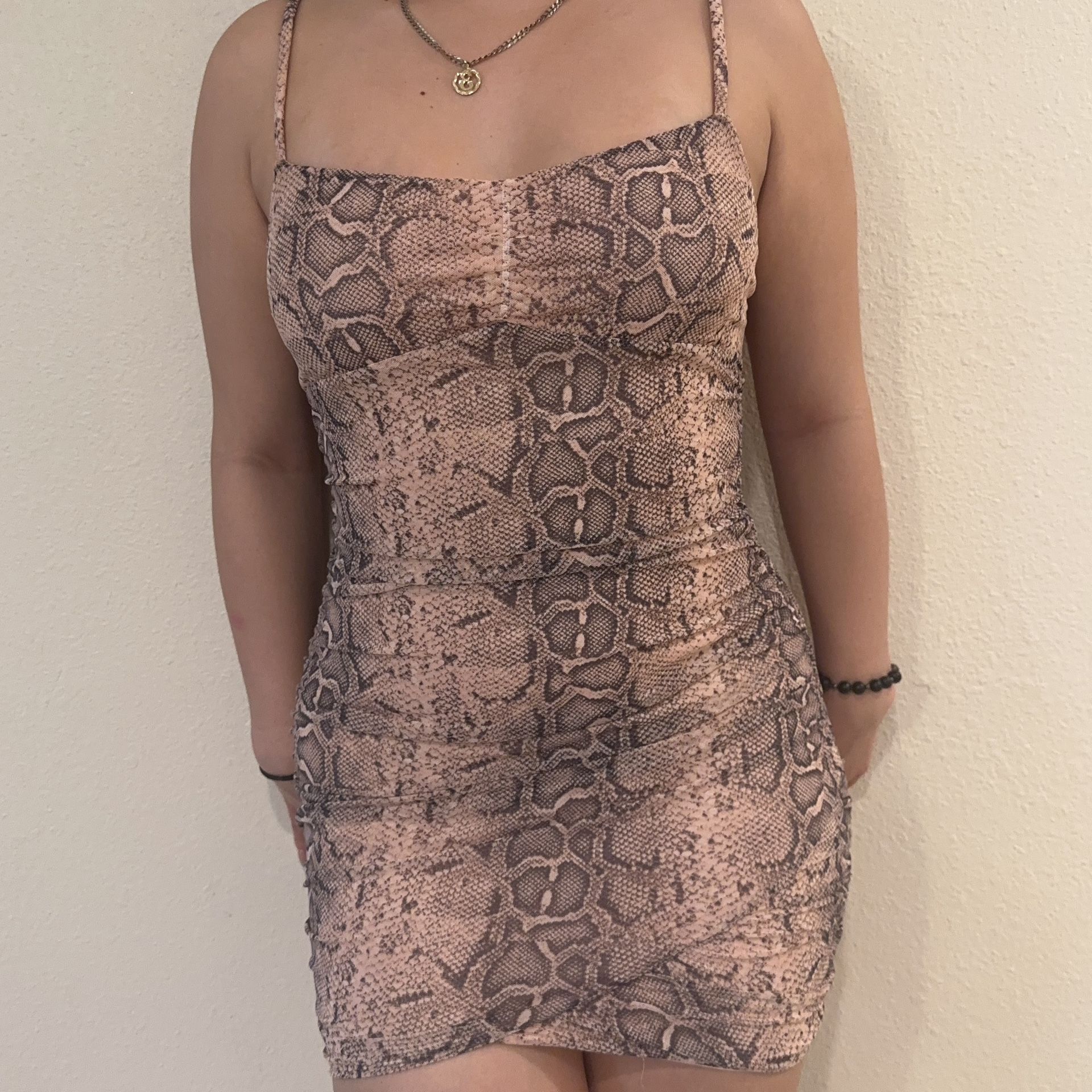Snakeskin Print Cami Mini Dress