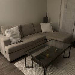 Coffee Table From Living Spaces With Glass Top(Negotiable On Price)