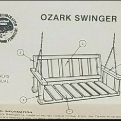 Ozark Wood Patio Hanging Porch Swing Bench 4ft New