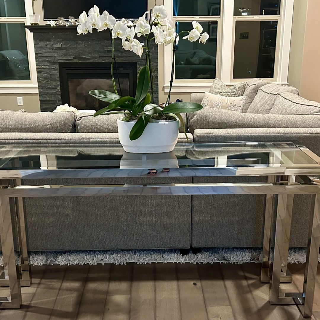 Couch Console Glass Table