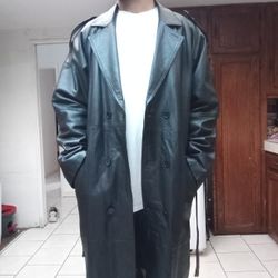 Long Leather Coat,  Brand New 