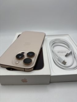 Gold iPhone 16 pro 512gb for AT&T or Cricket Only battery 99% has apple warranty till 07/09/26 iPhone is a brand new condition +++++Spanish++++ iPhone