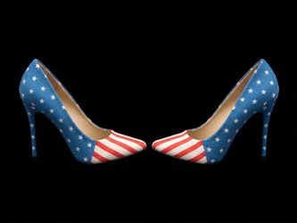 American Flag Print Stiletto Heels - Size 9