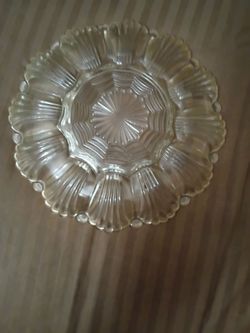 clear glass deviled egg platter.