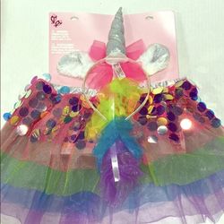 Rainbow Unicorn Tutu And Headband 