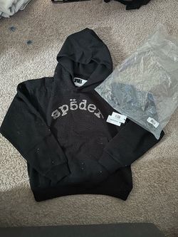 Black web stone AOP Spider Hoodie