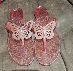 COACH Womens Jelly Glitter Butterfly Sandals Size 9..fits Like 8.5