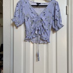 Baby Blue Floral Spring Top