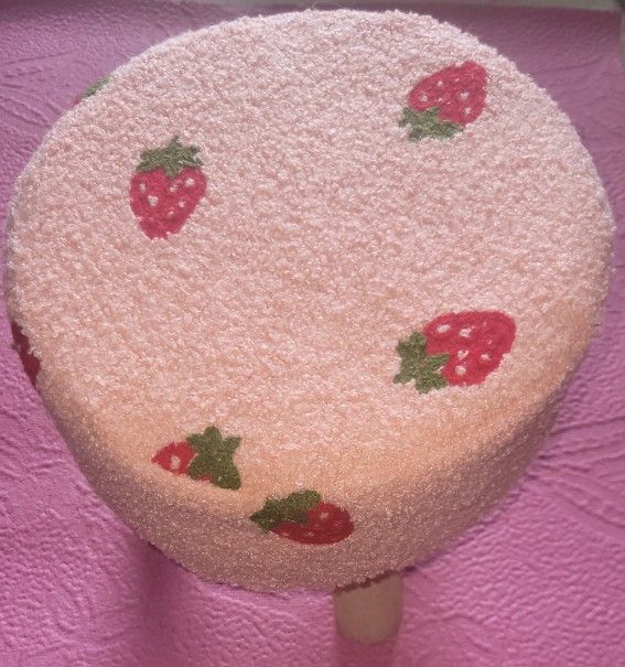 Pink Sherpa Stool