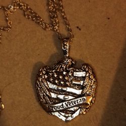 Chain With Proud Veterans Pendant In Perfect Condition 