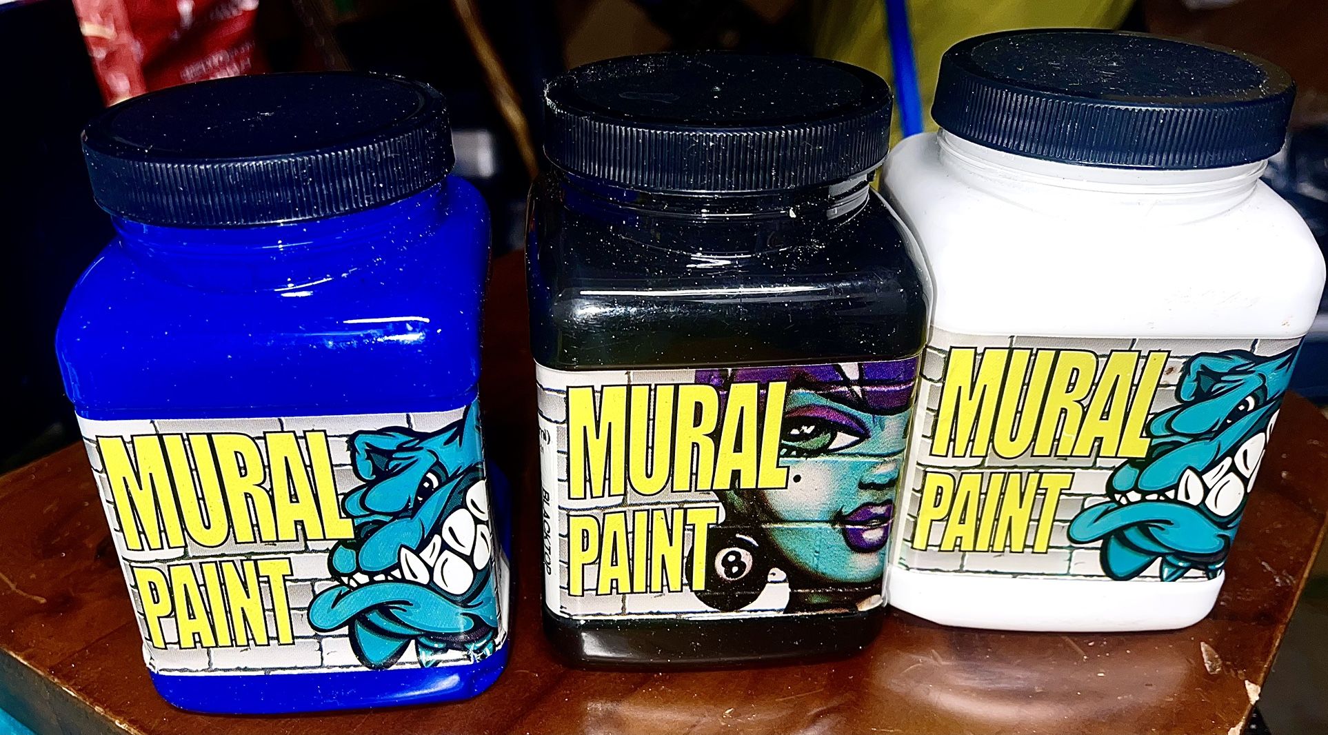 3 Bottles Of Chroma Mural Paint 16oz New!