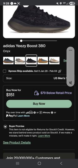 Yezzy Boost 380 " Onyx" (Size 11) Excellent Condition Like New 100% Authentic [ No Box]