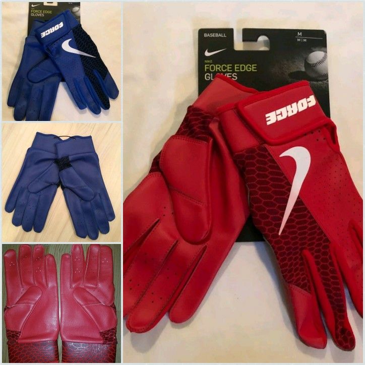 Brand New Nike Force Adult Batting gloves Red or Blue Adult Sizes Small, Medium, Large, XL