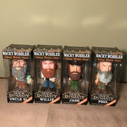 Duck Dynasty Bobble Heads - Phil,  Uncle Si,  Jase,  Willie - In original box 