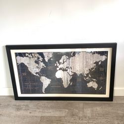 Large framed Old World Map Wall Art